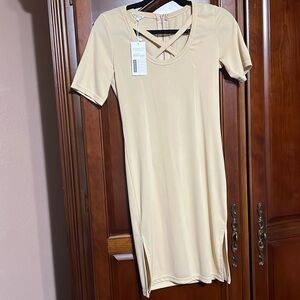 NWT MEANEOR Beige dress Size S